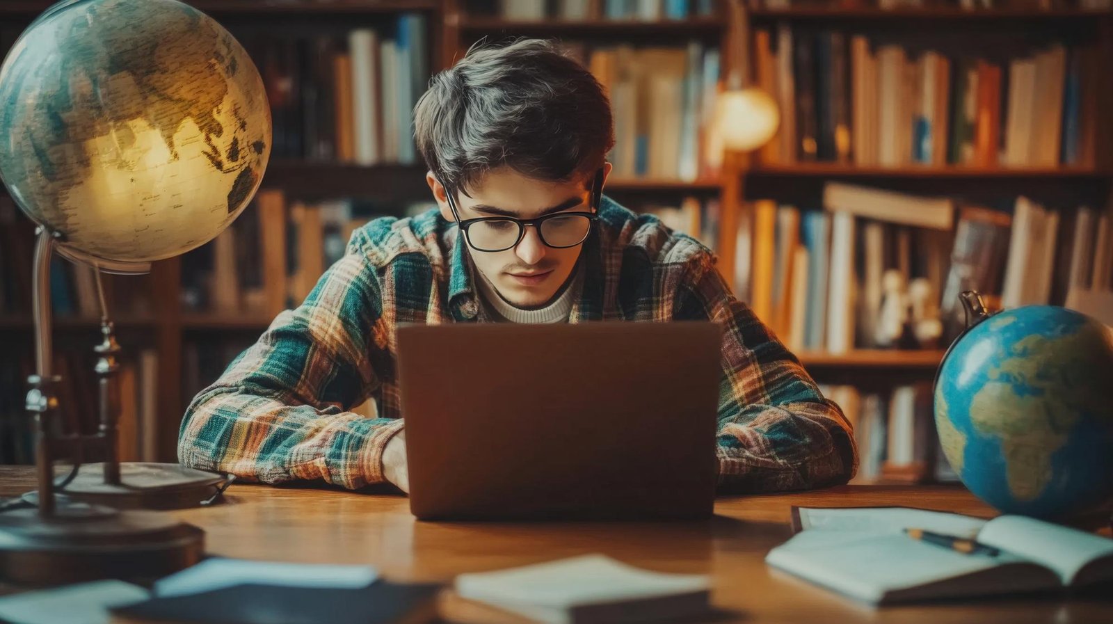 Student studying